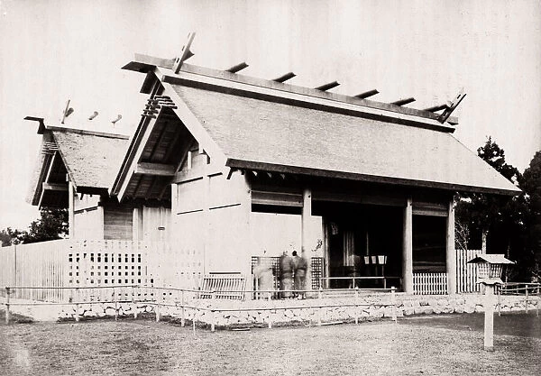 1871 Japan - sun goddess Ameratsu Shinto shrine at Noge - from The Far East magazine