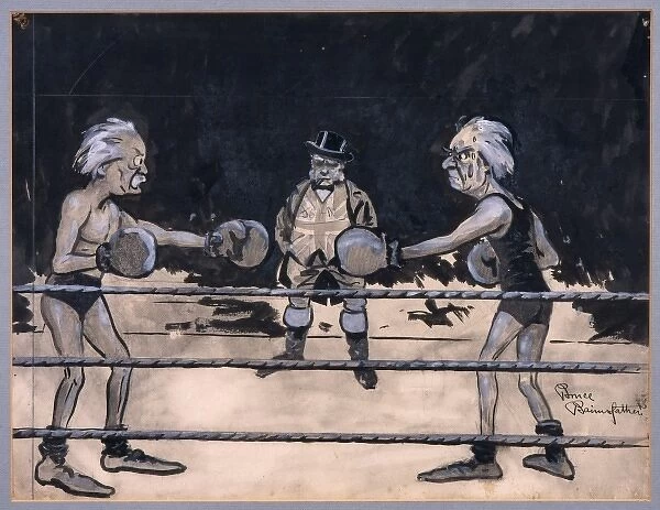 Asquith & Lloyd George in the boxing ring by Bairnsfather