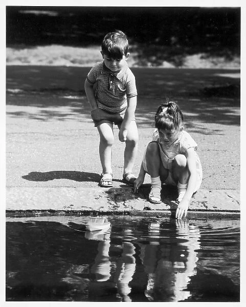 Children Play Near Water