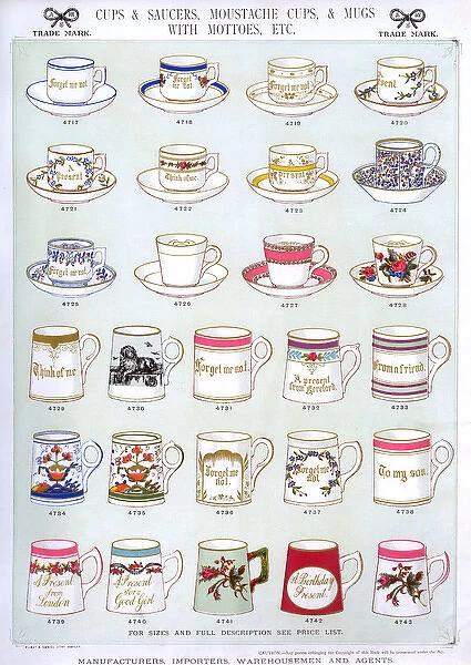 Cups and Saucers, Mugs with Mottoes, Plate 35