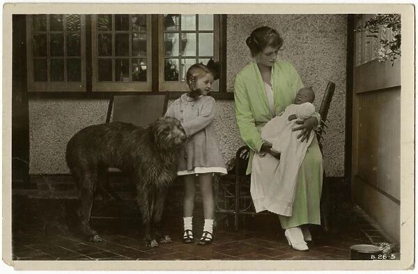 Gladys Cooper with two children and dog