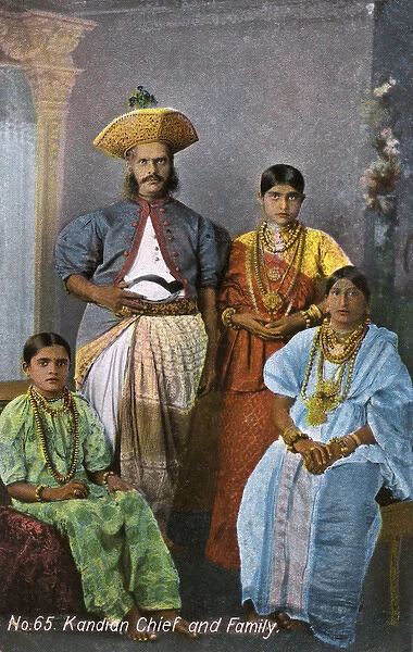 Kandian Chief and family, Sri Lanka