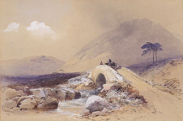 Mountainous Landscape with Bridge