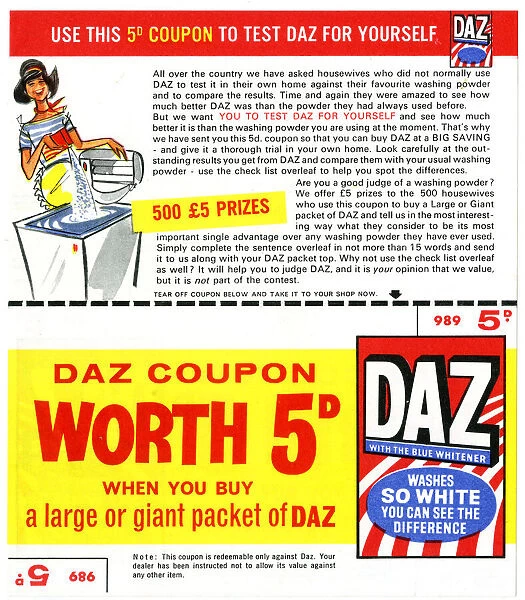 Promotional voucher, Daz Washing Powder