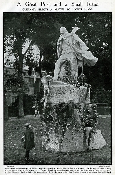 Statue of Victor Hugo, French novelist, Guernsey
