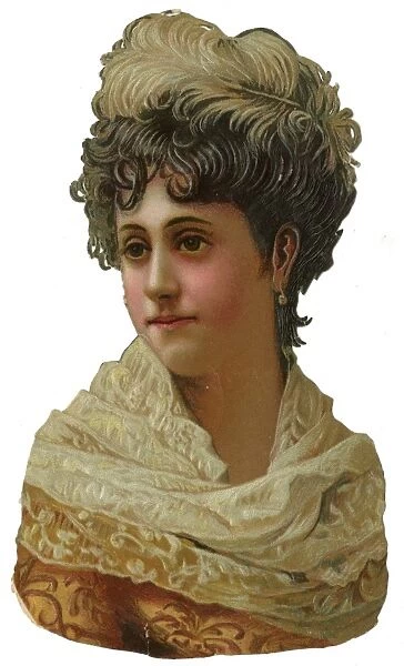 Victorian scrap, woman, head and shoulders