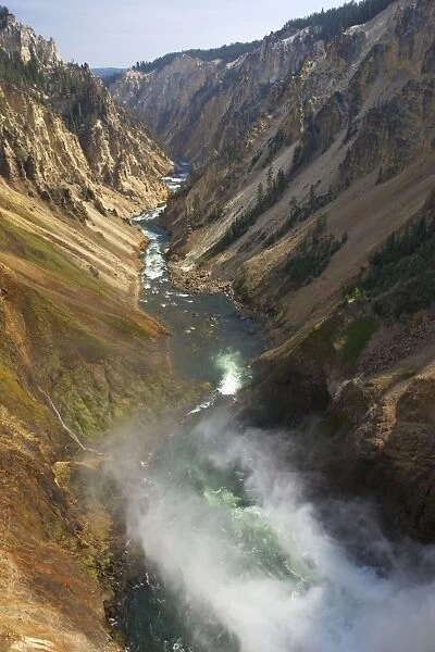 Brink of Lower Falls of Yellowstone River, Grand Canyon of the Yellowstone, Yellowstone National Park, UNESCO World Heritage Site, Wyoming, United States of America, North America