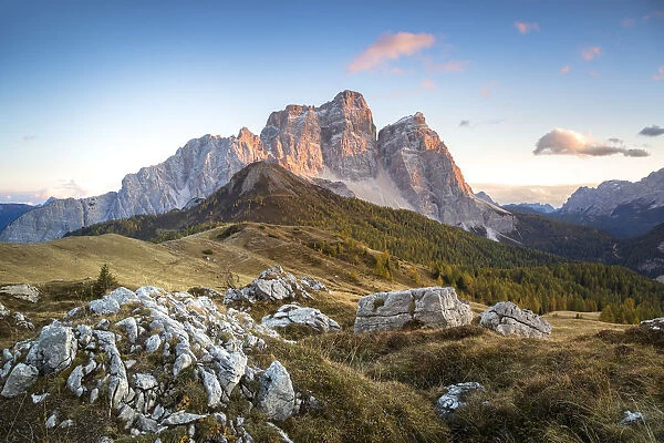 Mount Pelmo and Pelmetto as seen from Col Roan, Dolomites, Borca di Cadore, Belluno