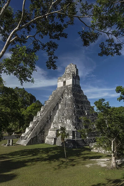 Temple I in the ruins of the Mayan civilization in Tikal National Park, Guatemala