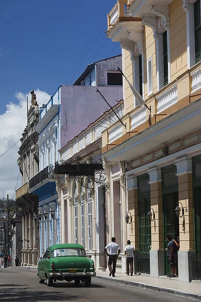 Cuba, Matanzas Province, Matanzas, buildings by the Parque Libertad park