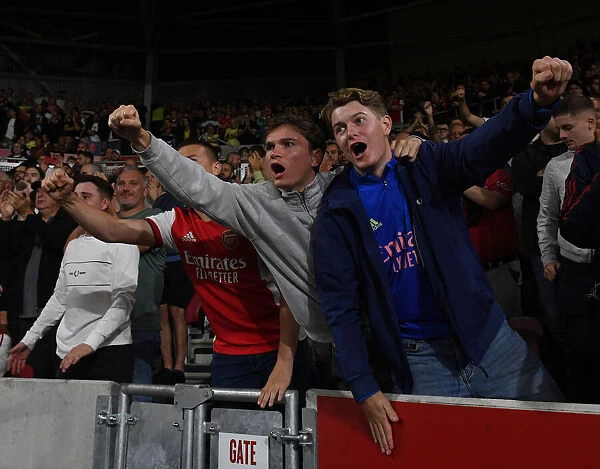 Sea of Red and White: Arsenal Fans at Brentford Community Stadium - Premier League 2021-22