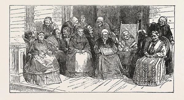 An After-Tea Chat at the Isabella Home, Long Island, Engraving 1876, Us, Usa, America