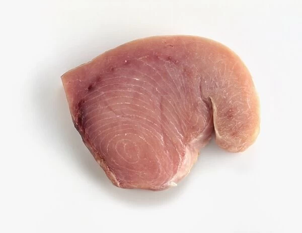 Raw swordfish steak, close-up