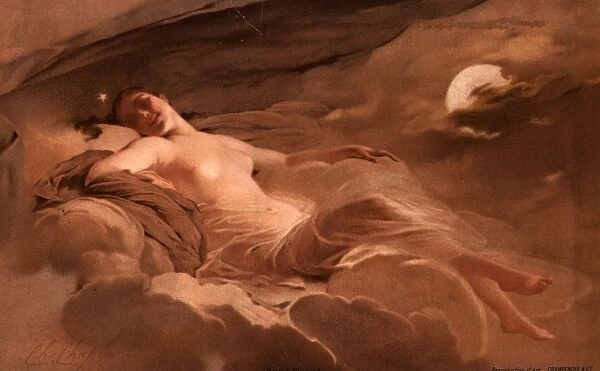 La Nuit. circa 1880: A reclining nude representing Night