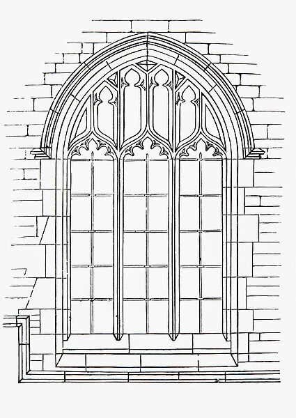 Perpendicular tracery decorating Gothic window