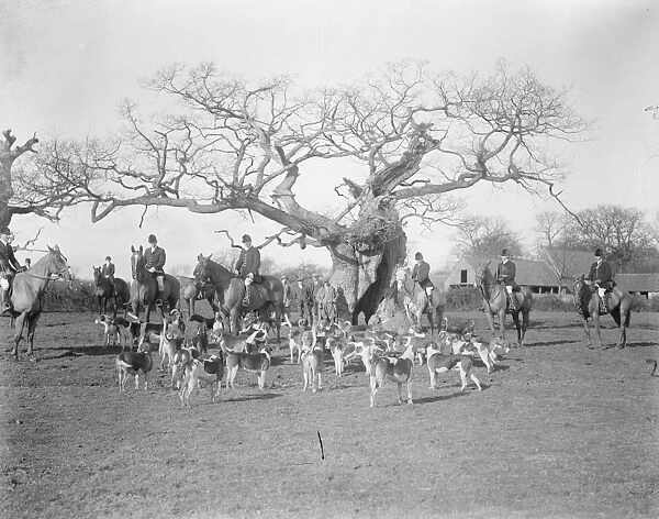 Grafton hunt meet at Cowpers Oak, Olney. 16 February 1926