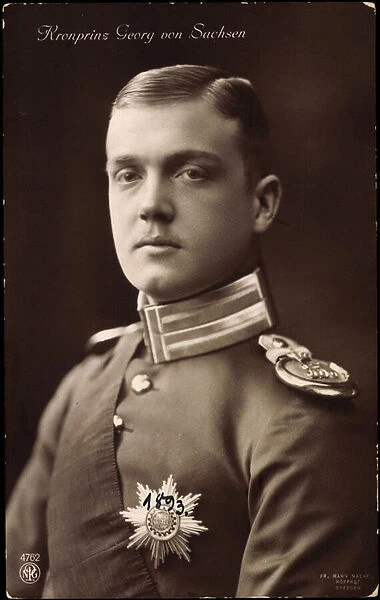 Ak Crown Prince George of Saxony, NPG 4762, Breaststar, Uniform (b  /  w photo)