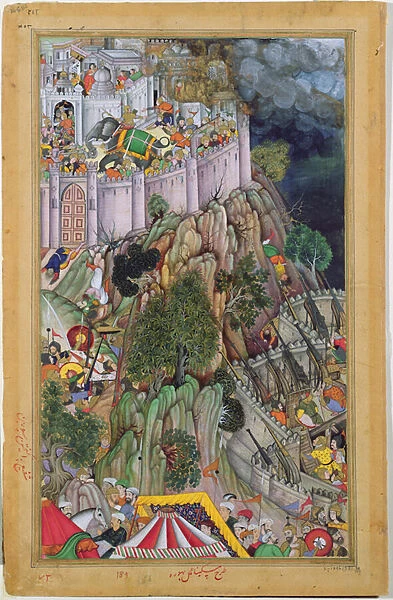 Akbars forces besieging Rai Surjan Hadas fort of Ranthambhor in Rajasthan