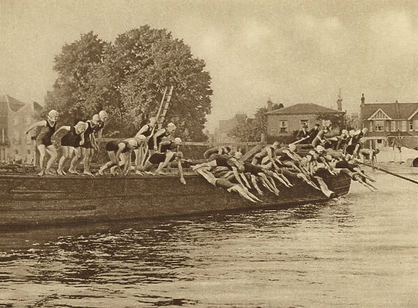 Annual ladies swimming race from Kew to Putney (b  /  w photo)