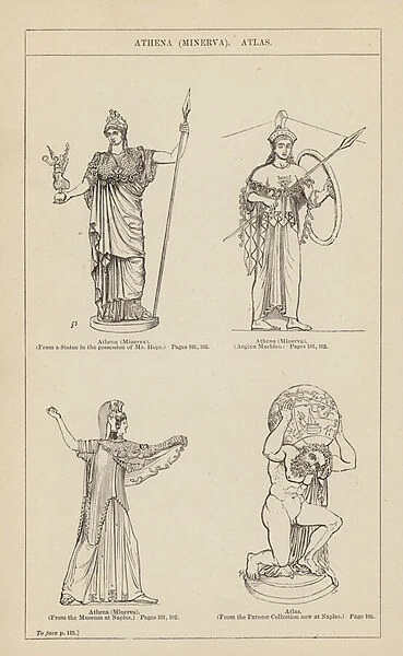 Athena, Minerva, Atlas (engraving)