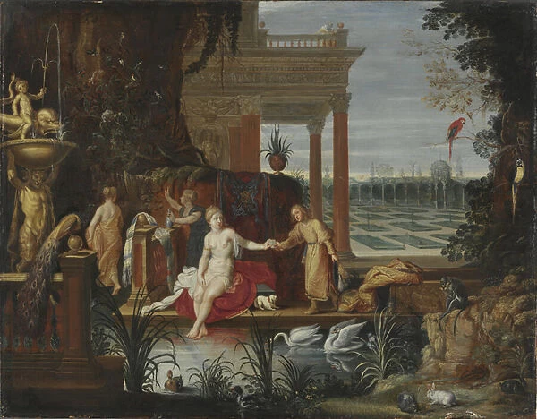 Bathseba in the Bath Receiving the Letter from King David, c. 1600 (oil on wood)