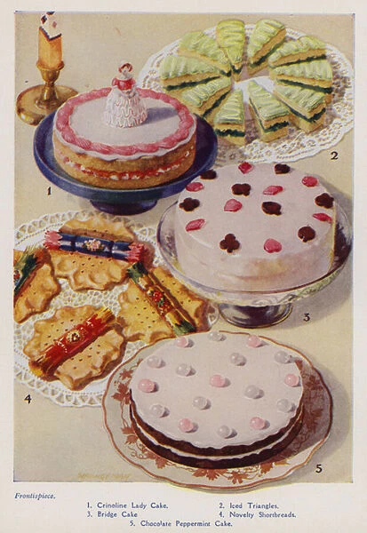 Cakes and biscuits (colour litho)