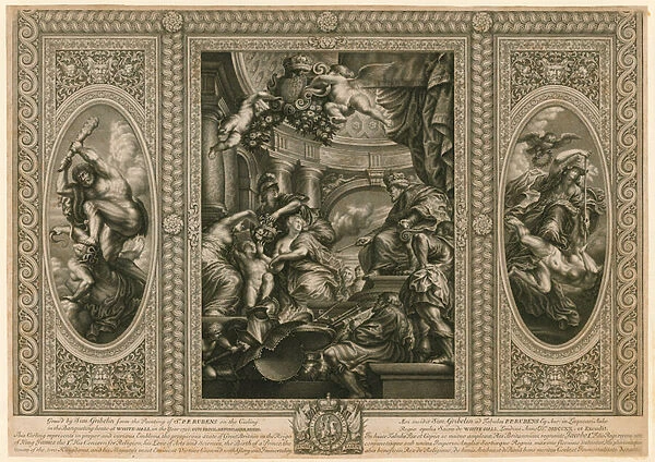 Ceiling of the Banqueting House in Whitehall (engraving)