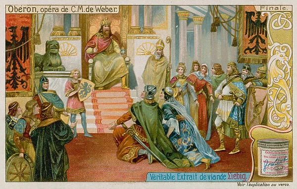 Charlemagne Forgives Huon and Raiza (chromolitho)