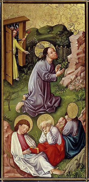 Christ in the Garden of Olives Painting on wood by the Master of the Upper Rhine (15th century) 1460 Lyon, Musee des Beaux Arts