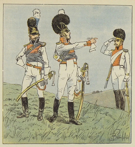 Colonel de chevau-legers, Officier bavarois, Colonel de dragons (colour litho)