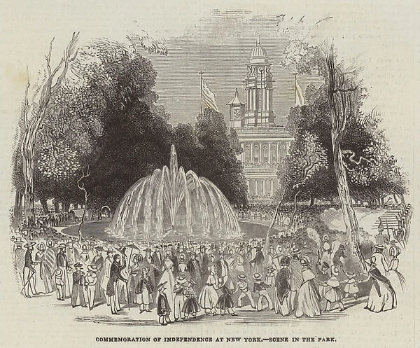Commemoration of Independence at New York, Scene in the Park (engraving)