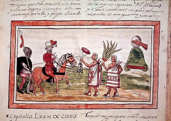The conquest of Mexico by the Spanish conquistador Hernando Cortes