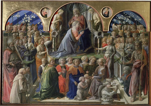 The Coronation of the Virgin - tempera on panel, 1441-1447