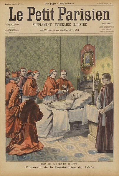The death of Pope Leo XIII (colour litho)