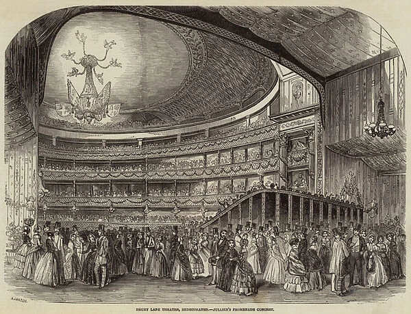 Drury Lane Theatre, Redecorated, Julliens Promenade Concert (engraving)
