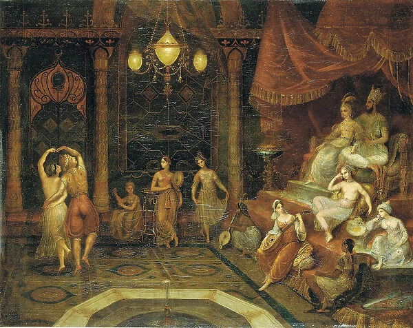 Entertaining the Sultan (oil on canvas)