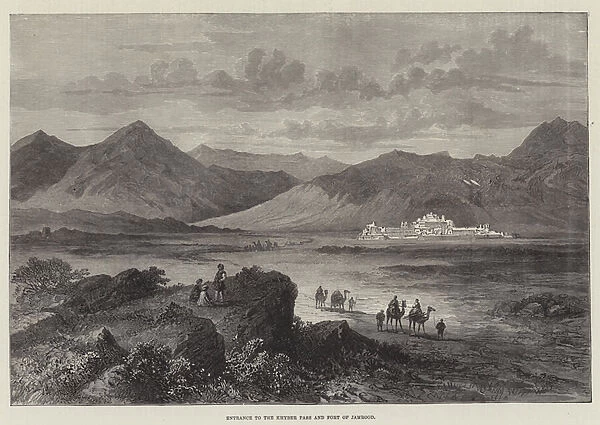 Entrance to the Khyber Pass and Fort of Jamrood (engraving)