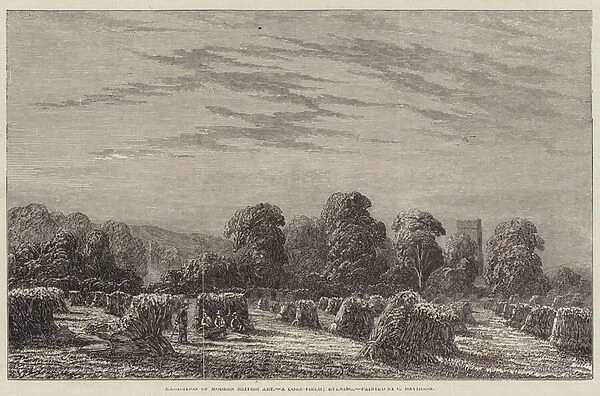 Exhibition of Modern British Art, a Corn-Field, Evening (engraving)