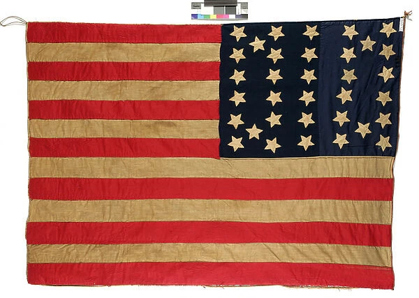 Flag: 34 stars American, 1861-63 (wool & cotton) (see 398897 for recto)