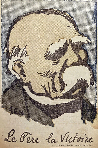 Georges Clemenceau (1841-1929) as Pere la Victoire, c. 1918-19 (colour litho)