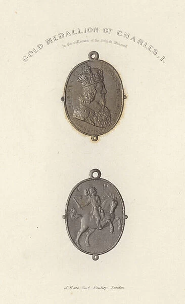 Gold medallion of Charles I (litho)