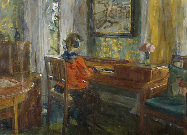 At great-grandmothers piano, 1921 (oil on canvas)