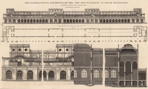 The International Exhibition of 1871 - the new buildings at South Kensington (engraving)