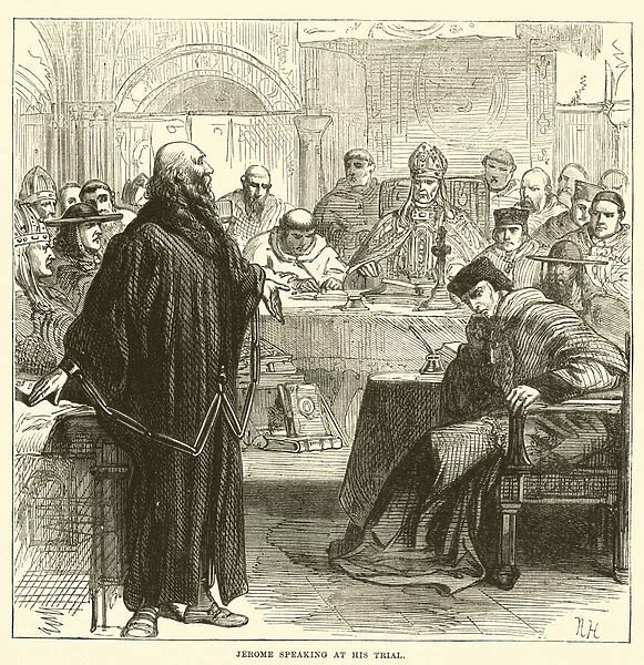 Jerome speaking at his Trial (engraving)