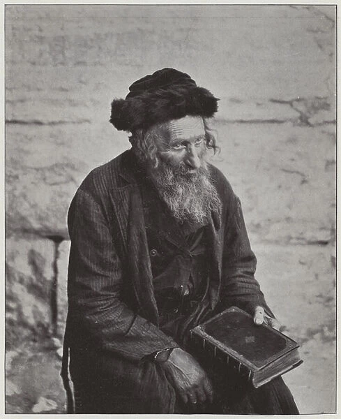Jerusalem, the Jewish Rabbi Aschkenazi (b  /  w photo)