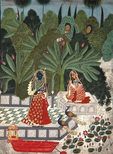 Krishna uses a ruse to meet his beloved, 1781 (opaque w  /  c on paper)