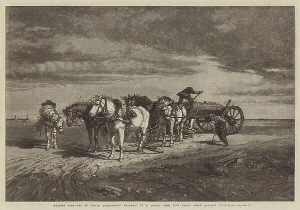 'Loading Sand-Pas de Calais, Threatening Weather, 'from Last Years Royal Academy Exhibition (engraving)