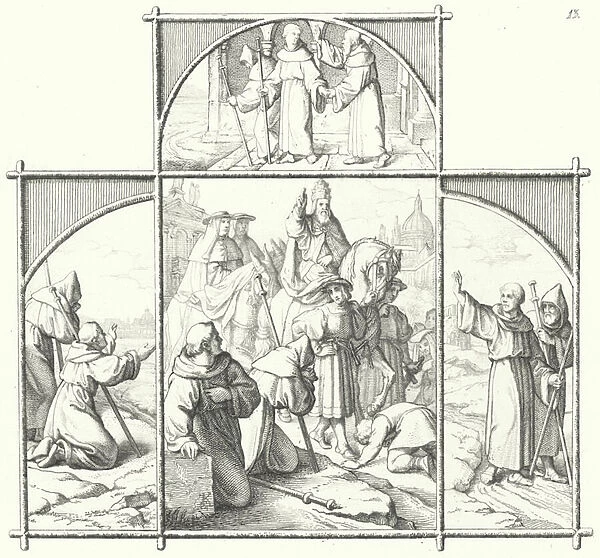 Martin Luthers journey to Rome (engraving)