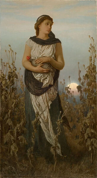 Memory (Girl with Poppies), 1877 (oil on canvas)