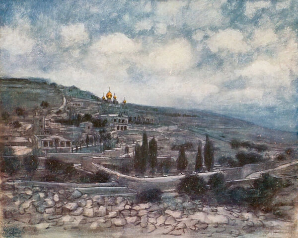 Mount of Olives (colour litho)